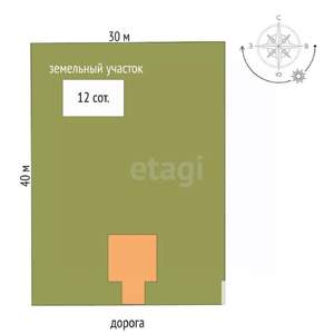 Дом 107м&sup2;, 2-этажный, участок 12 сот.  