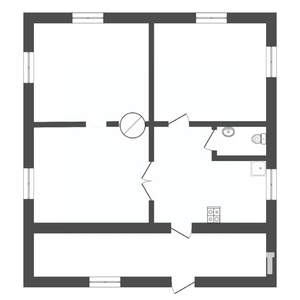 Коттедж 56м², 1-этажный, участок 8 сот.  