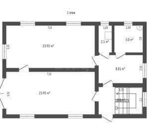 Дом 85м², 1-этажный, участок 3 сот.  