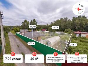 Дом 40м&sup2;, 1-этажный, участок 8 сот.  