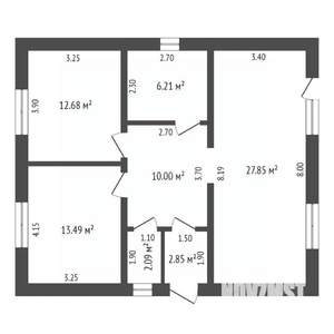 Дом 75м², 1-этажный, участок 7 сот.  