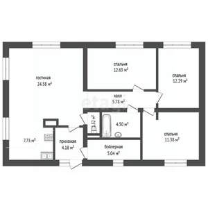 Дом 95м&sup2;, 1-этажный, участок 10 сот.  