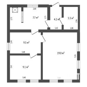 Коттедж 75м², 1-этажный, участок 4 сот.  