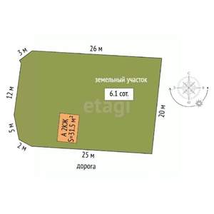 Дача 32м², 2-этажный, участок 6 сот.  