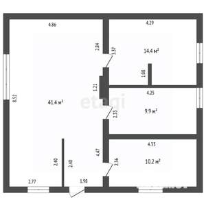 Дом 81м², 1-этажный, участок 6 сот.  