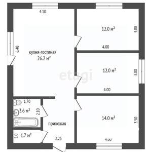 Дом 78м², 1-этажный, участок 5 сот.  