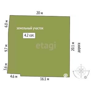 Дом 35м&sup2;, 1-этажный, участок 4 сот.  