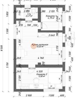 Дом 45м², 1-этажный, участок 1 сот.  