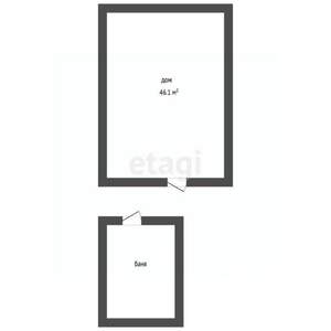 Дом 46м&sup2;, 1-этажный, участок 8 сот.  