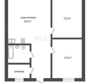Дом 75м², 1-этажный, участок 9 сот.  