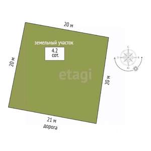 Дом 30м&sup2;, 1-этажный, участок 4 сот.  