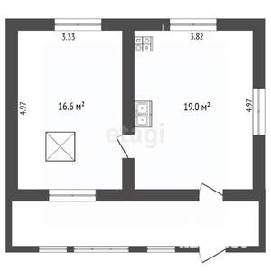 Дом 50м&sup2;, 2-этажный, участок 9 сот.  