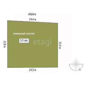 Дом 85м&sup2;, 1-этажный, участок 5 сот.  