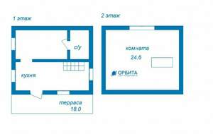Дом 56м², 2-этажный, участок 0 сот.  
