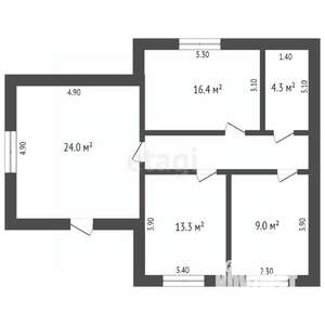 Дом 88м², 1-этажный, участок 6 сот.  