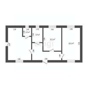 Дом 58м&sup2;, 1-этажный, участок 4 сот.  