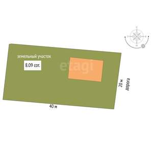 Дом 61м&sup2;, 1-этажный, участок 8 сот.  