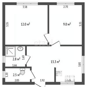 Дом 41м&sup2;, 1-этажный, участок 8 сот.  