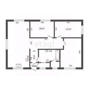 Дом 92м&sup2;, 1-этажный, участок 5 сот.  