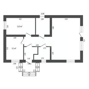 Дом 74м&sup2;, 1-этажный, участок 7 сот.  
