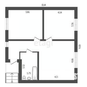 Дом 70м&sup2;, 1-этажный, участок 7 сот.  