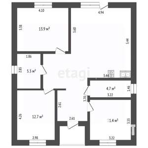 Дом 95м², 1-этажный, участок 8 сот.  