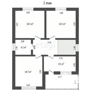 Дом 155м², 2-этажный, участок 6 сот.  