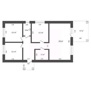 Дом 100м&sup2;, 1-этажный, участок 6 сот.  