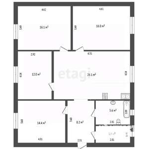 Дом 107м&sup2;, 1-этажный, участок 10 сот.  