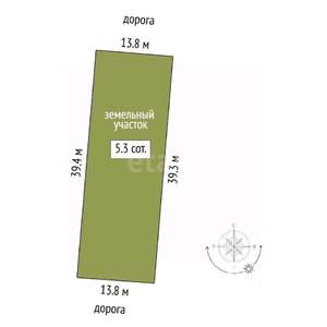 Дом 57м², 1-этажный, участок 5 сот.  