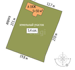 Дом 30м², 2-этажный, участок 5 сот.  