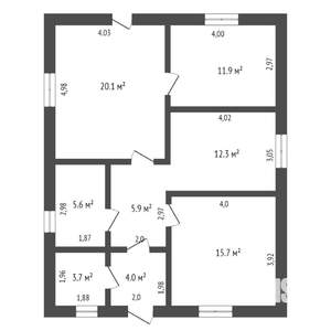 Коттедж 84м², 1-этажный, участок 6 сот.  