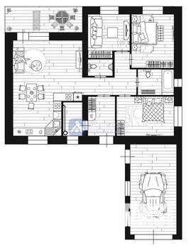 Коттедж 142м&sup2;, 1-этажный, участок 8 сот.  