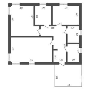 Коттедж 89м², 1-этажный, участок 4 сот.  