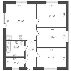Коттедж 92м², 1-этажный, участок 6 сот.  