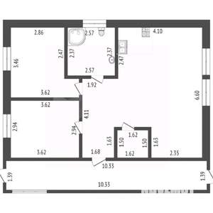 Коттедж 81м², 1-этажный, участок 3 сот.  