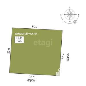 Дом 17м², 1-этажный, участок 11 сот.  