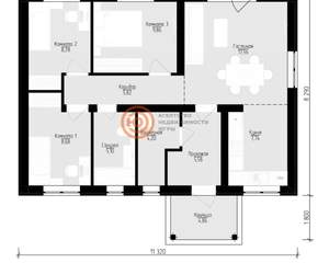 Дом 71м², 1-этажный, участок 1 сот.  