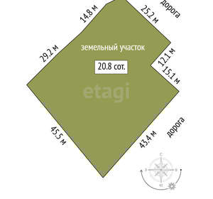 Дом 101м², 1-этажный, участок 20 сот.  