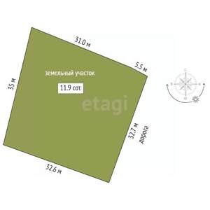 Дом 60м&sup2;, 2-этажный, участок 12 сот.  