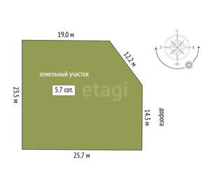 Дом 104м², 1-этажный, участок 6 сот.  