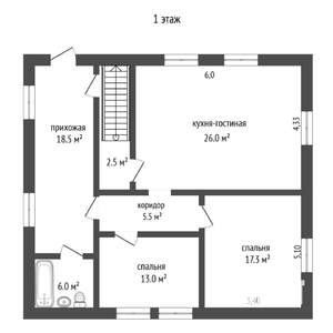 Коттедж 160м², 2-этажный, участок 8 сот.  