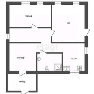 Дом 69м², 1-этажный, участок 8 сот.  