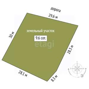 Дом 54м², 2-этажный, участок 6 сот.  