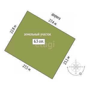 Дом 123м², 1-этажный, участок 6 сот.  