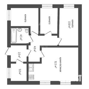 Коттедж 77м², 1-этажный, участок 7 сот.  