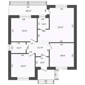 Дом 95м&sup2;, 1-этажный, участок 6 сот.  