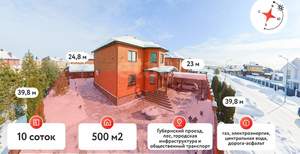 Дом 350м&sup2;, 2-этажный, участок 10 сот.  