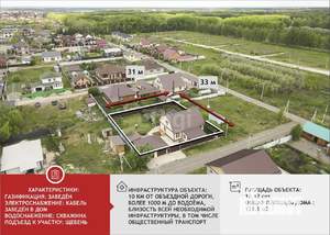 Дом 190м², 2-этажный, участок 10 сот.  