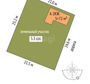 Дача 72м², 2-этажный, участок 5 сот.  